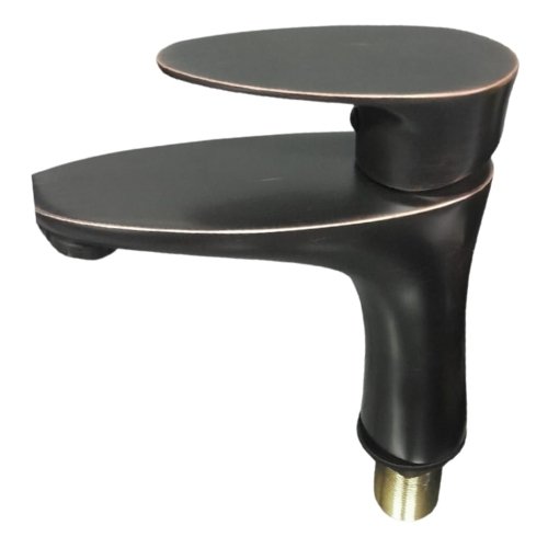 BASIN MIXER LEAF BRUSHED BLACK & COPPER
